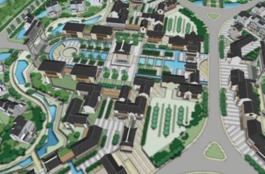 SketchUp Multi-Story Residential Community Model with Chinese Architectural Style-BIM WORLD