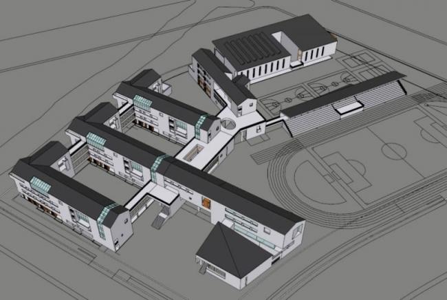 Modern Multi-Story School Campus Design in Contemporary Chinese Style Using SketchUp