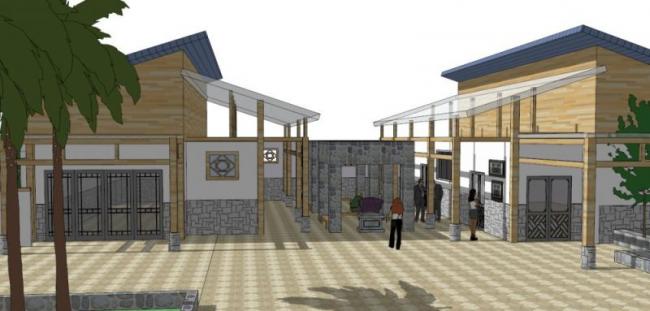 SketchUp Cultural Model: Modern Multi-Story Activity Center Design