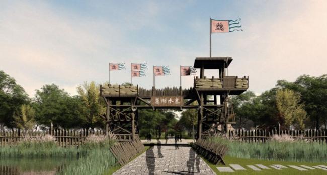 SketchUp Landscape Model: Chinese-Style Scenic Theme Area