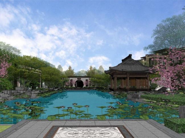 SketchUp Landscape Models: Commercial Spaces, Courtyard Gardens, and Chinese-Inspired Designs