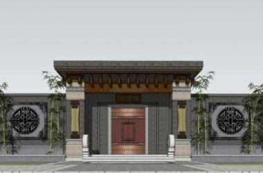 Chinese-Style Door Head Sketch Model in SketchUp-BIM WORLD
