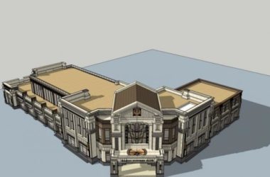 SketchUp Business Model: European and Classical Style Sales Office Designs-BIM WORLD