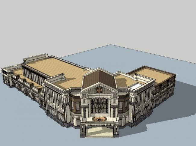 SketchUp Business Model: European and Classical Style Sales Office Designs