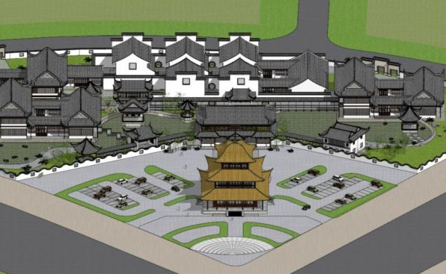 SketchUp Hotel Models: Multi-Story Clubhouse, Small Island Retreat, and Chinese-Inspired Designs