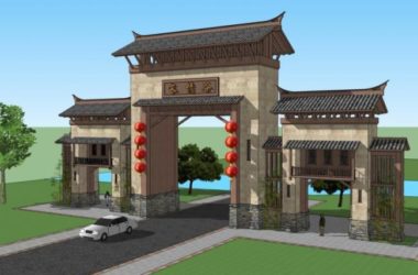 SketchUp Model of a Traditional Chinese City Gate-BIM WORLD