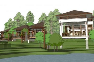 Modern Resort Hotel Model with Sloping Roof in SketchUp-BIM WORLD