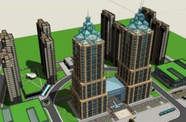SketchUp Multi-Story Urban Complex in Modern Style-BIM WORLD