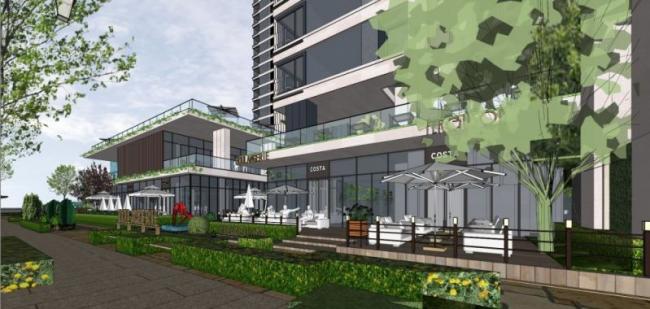 Modern High-Rise Apartment Residential Model in SketchUp