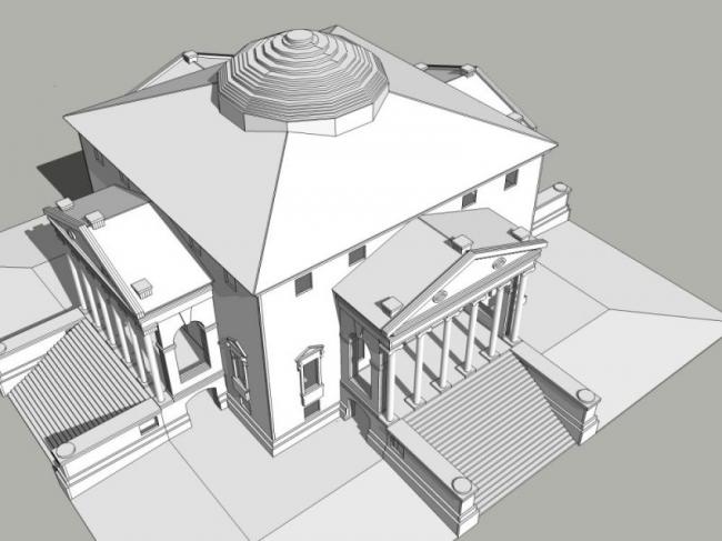 SketchUp Business Model: Multi-Story Classical Style Clubhouse Design