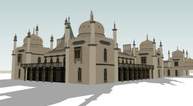SketchUp Cultural Model: Multi-Story Islamic Mosque in Classical Architectural Style