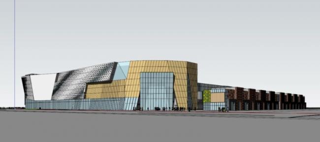 SketchUp Business Model: Multi-Level Modern Shopping Mall Design