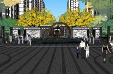 SketchUp Landscape Design: Chinese-Style Residential Model-BIM WORLD