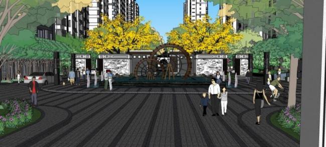 SketchUp Landscape Design: Chinese-Style Residential Model