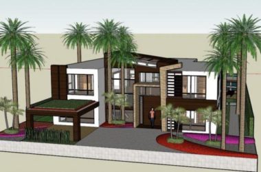Modern Residential SketchUp Model: Garden House Design-BIM WORLD