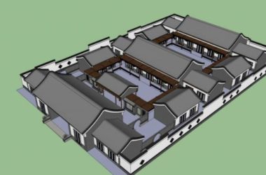 SketchUp Residential Design: Chinese-Style Courtyard Model-BIM WORLD