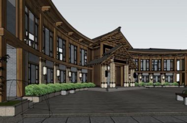 SketchUp Hotel Model Featuring Traditional Chinese Design-BIM WORLD