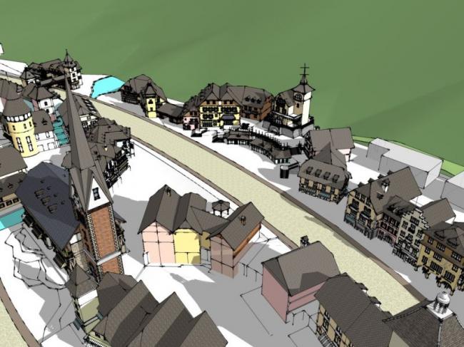 SketchUp Business Model: Multi-Story Classical Commercial Street Design