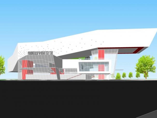 SketchUp Cultural Model: Modern Multi-Story Exhibition Hall Design