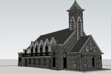 SketchUp Cultural Model: Multi-Story Classical Style Church Architecture-BIM WORLD