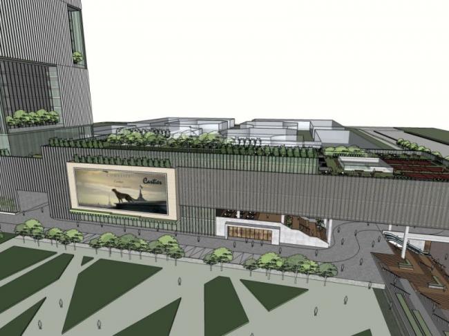 Modern Multi-Story Commercial Complex in SketchUp