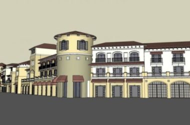 SketchUp Business Model: Multi-Story European Spanish Commercial Street in Classical Style-BIM WORLD