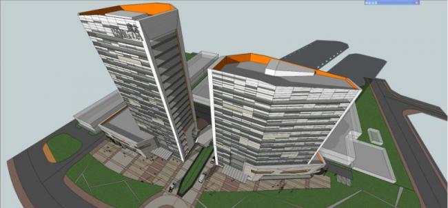 SketchUp Business Model: Designing a Modern High-Rise Commercial Complex