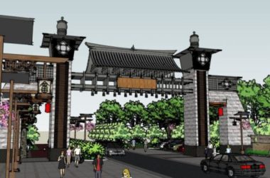 Chinese-Style Scenic Area Gate Sketch Model in SketchUp-BIM WORLD