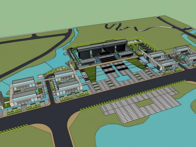 Modern Multi-Story Office Building Model in SketchUp
