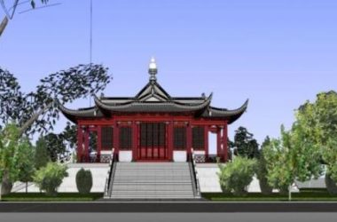 SketchUp Model of Traditional Chinese Multi-Story Hall with Complex Roof Design-BIM WORLD