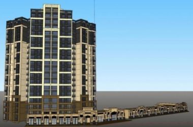 Modern High-Rise Residential with Ground Floor Commercial Space | SketchUp Model-BIM WORLD