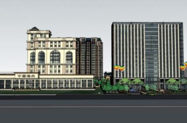 Modern High-Rise Office Building Model in SketchUp-BIM WORLD