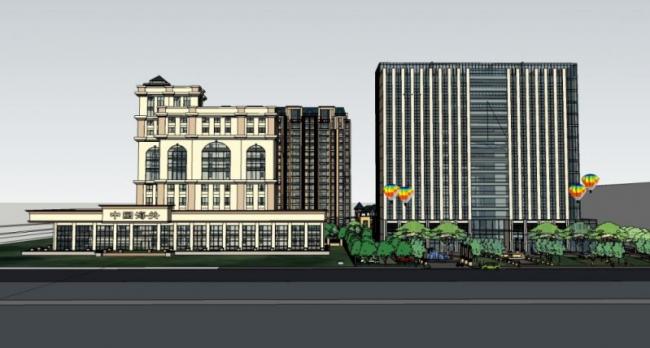 Modern High-Rise Office Building Model in SketchUp