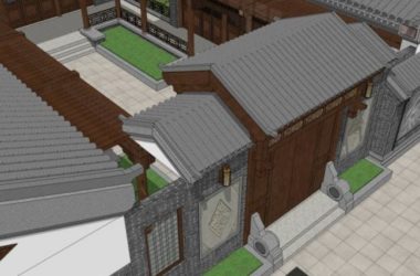 Residential SketchUp Model: Chinese-Style Courtyard Design-BIM WORLD