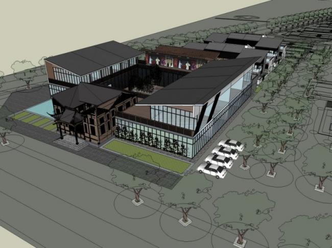 SketchUp Business Model: Modern Multi-Story Sales Department Design