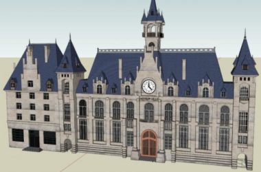 Multi-Story French Classical Hotel Model in SketchUp-BIM WORLD