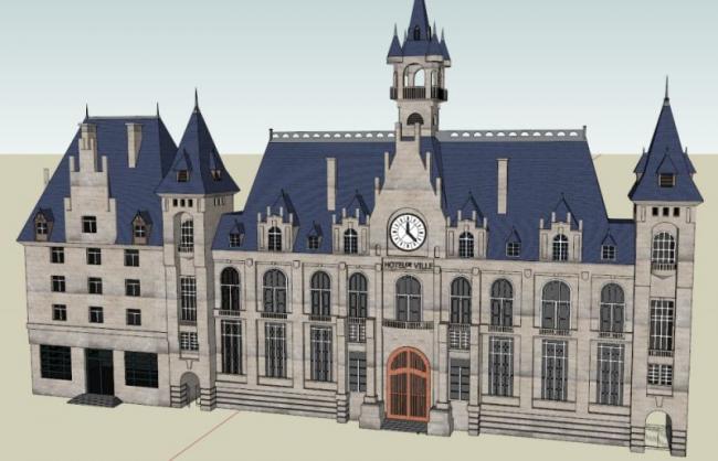 Multi-Story French Classical Hotel Model in SketchUp