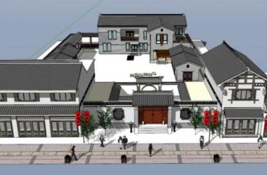 SketchUp Residential Model: Low-Rise Huizhou-Style Courtyard Design-BIM WORLD