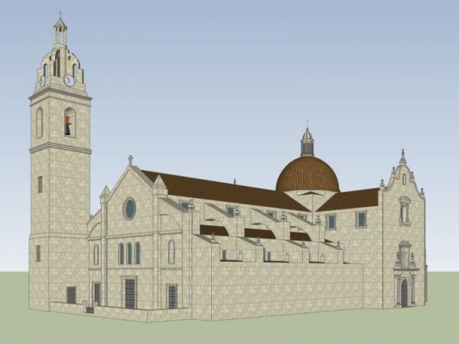 SketchUp Cultural Model: Multi-Story Classical Church Architecture