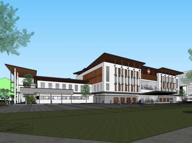 Modern Multi-Story Hospital Model in SketchUp