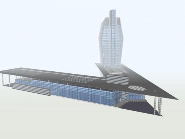Modern Multi-Story Commercial Complex in SketchUp