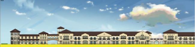 SketchUp Business Model: Multi-Story Commercial Street in Spanish Classical Style