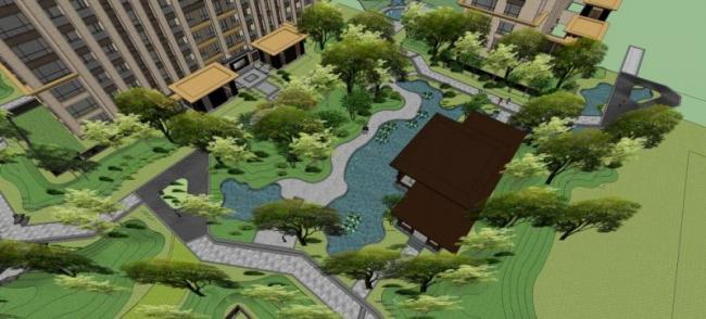 SketchUp Landscape Models: Community, Residential, and Contemporary Chinese Styles