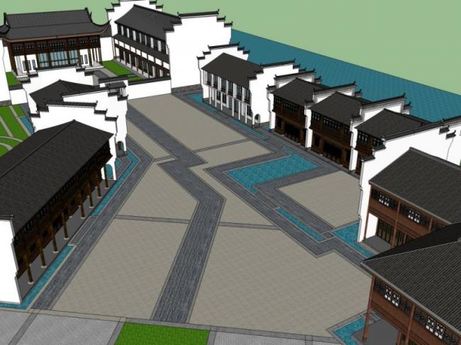 SketchUp Business Model: Exploring Commercial Streets with a Chinese Flair