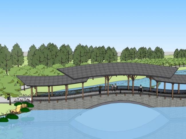 SketchUp Model of Traditional Chinese Ancient Bridge Architecture