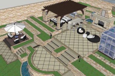 SketchUp Landscape Design: Classical Villa Courtyard Model-BIM WORLD