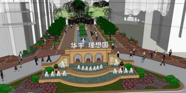 SketchUp Landscape Model: Classical Residential Garden Design