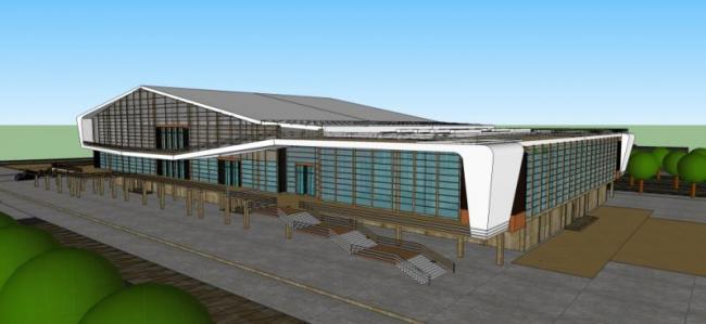 SketchUp Business Model: Modern Multi-Story Clubhouse Design