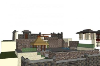SketchUp Landscape Model: New Chinese Style Courtyard Design-BIM WORLD