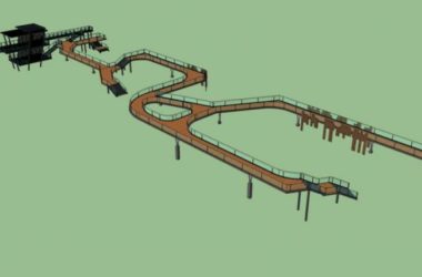 Modern Waterfront Corridor Landscape Design in SketchUp-BIM WORLD